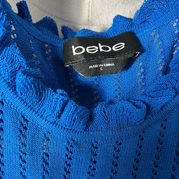 Bebe Knit Dress Ruffle Chest and Hem size Small - Picture 11 of 14